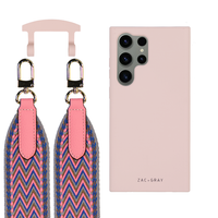 Samsung S25 Ultra ROSÉ PINK CASE + PATTERNED STRAP