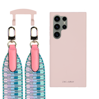 Samsung S25 Ultra ROSÉ PINK CASE + PATTERNED STRAP