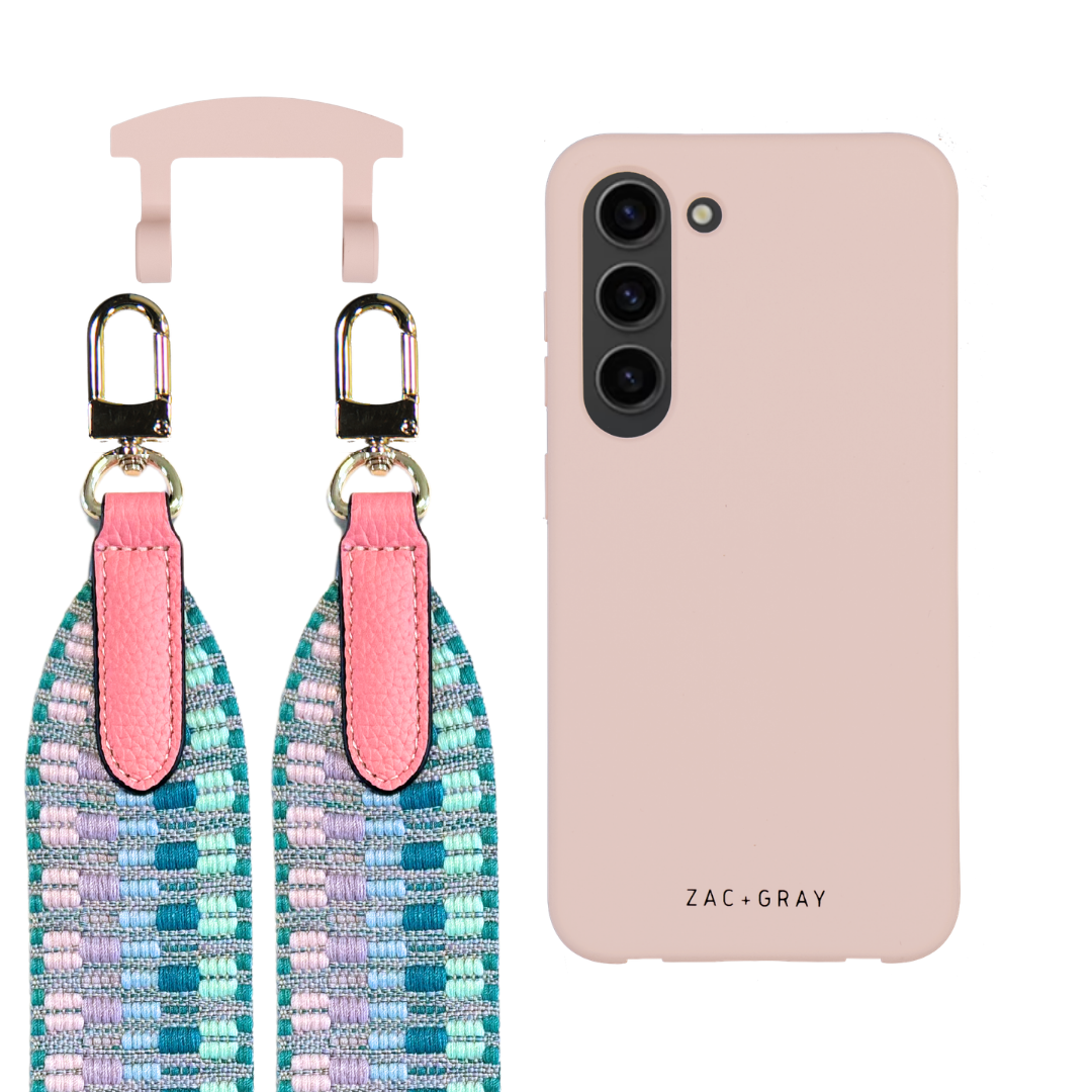Samsung S23 Plus ROSÉ PINK CASE + PATTERNED STRAP