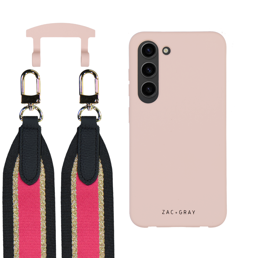 Samsung S23 Plus ROSÉ PINK CASE + PATTERNED STRAP