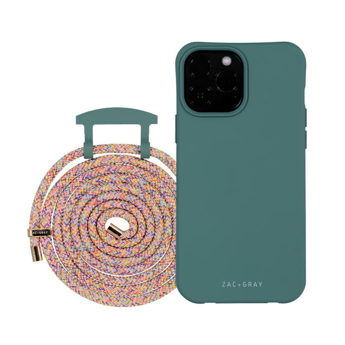 iPhone 15 Pro TIDAL TEAL CASE + RAINBOW CORD