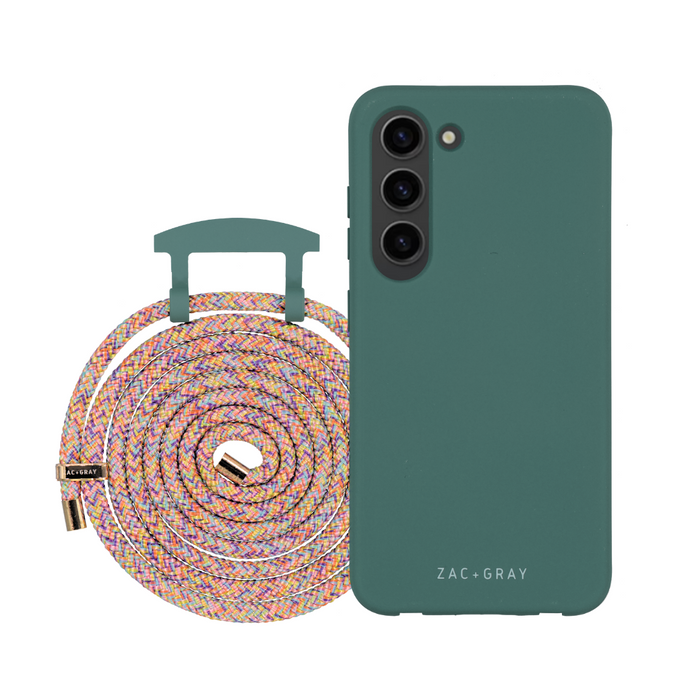 Samsung S24 Plus TIDAL TEAL CASE + RAINBOW CORD