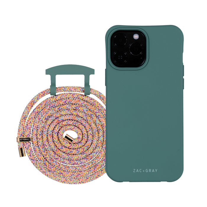 iPhone 6S+/7+/8+ TIDAL TEAL CASE + RAINBOW CORD