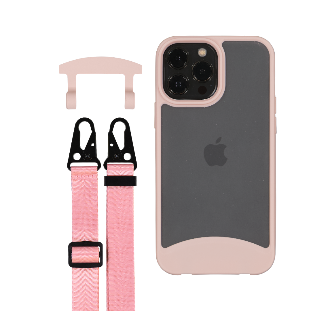 iPhone 12 and 12 Pro FROSTED ROSÉ PINK CASE + STRAP