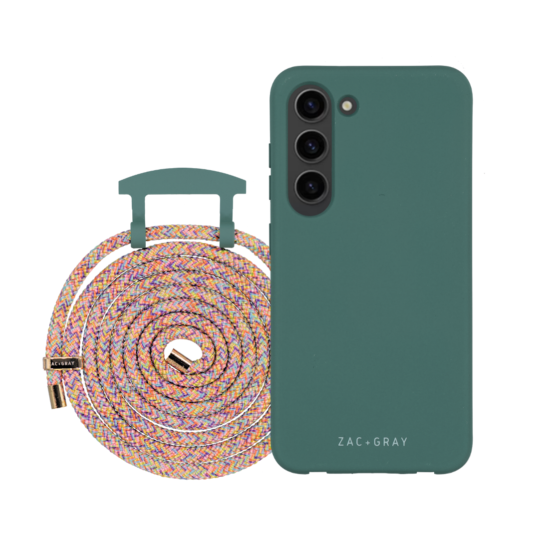 Samsung S21 FE TIDAL TEAL CASE + RAINBOW CORD