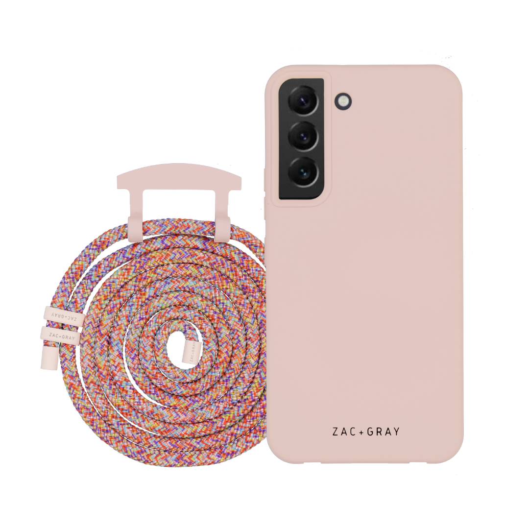 Samsung S21 ROSÉ PINK CASE + RAINBOW RED CORD