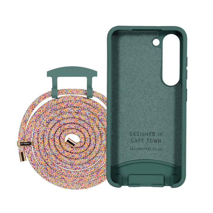 Samsung S21 FE TIDAL TEAL CASE + RAINBOW CORD