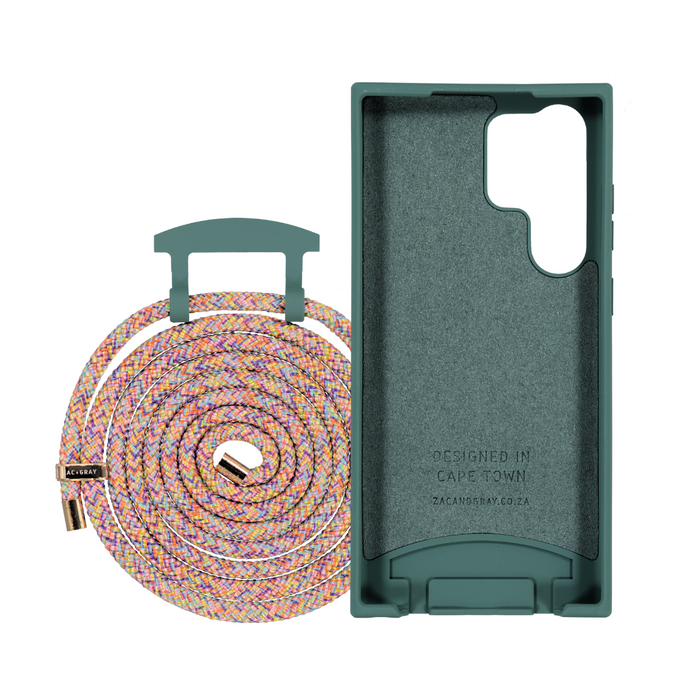 Samsung S23 Ultra TIDAL TEAL CASE + RAINBOW CORD