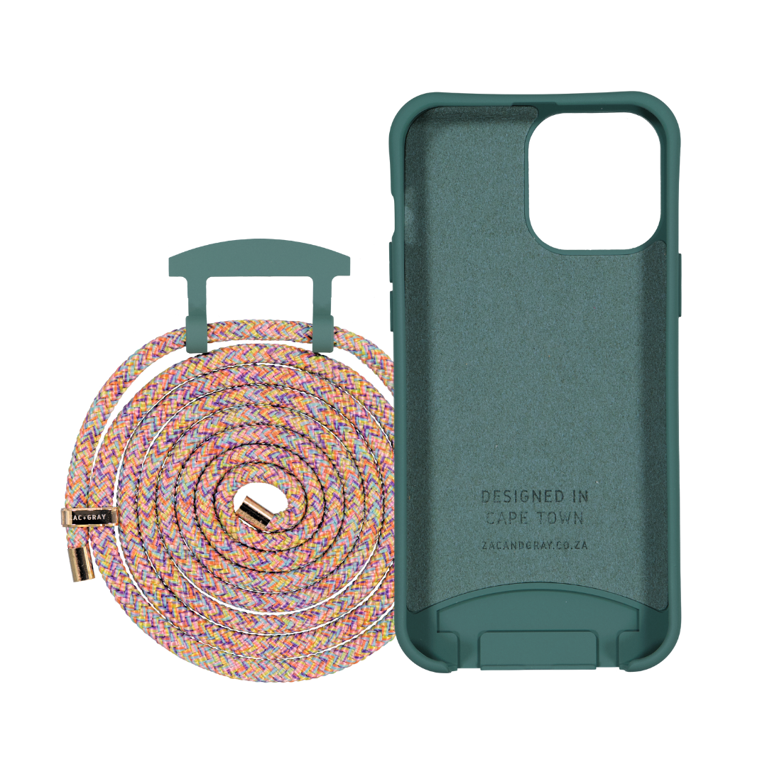 iPhone 11 Pro Max TIDAL TEAL CASE + RAINBOW CORD