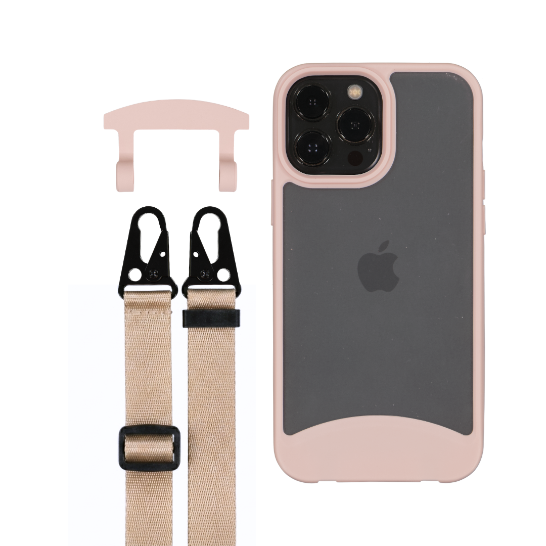 iPhone 12 and 12 Pro FROSTED ROSÉ PINK CASE + STRAP