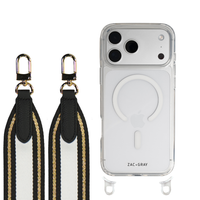 iPhone 17 CRYSTAL CLEAR TRANSPARENT CASE + PATTERNED STRAP