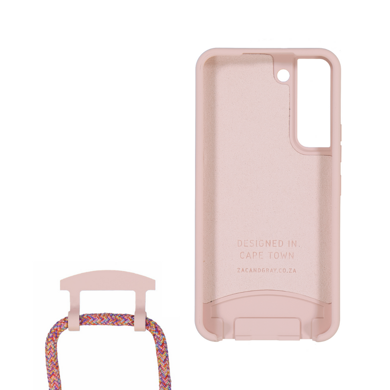 Samsung S21 Plus ROSÉ PINK CASE + RAINBOW RED CORD