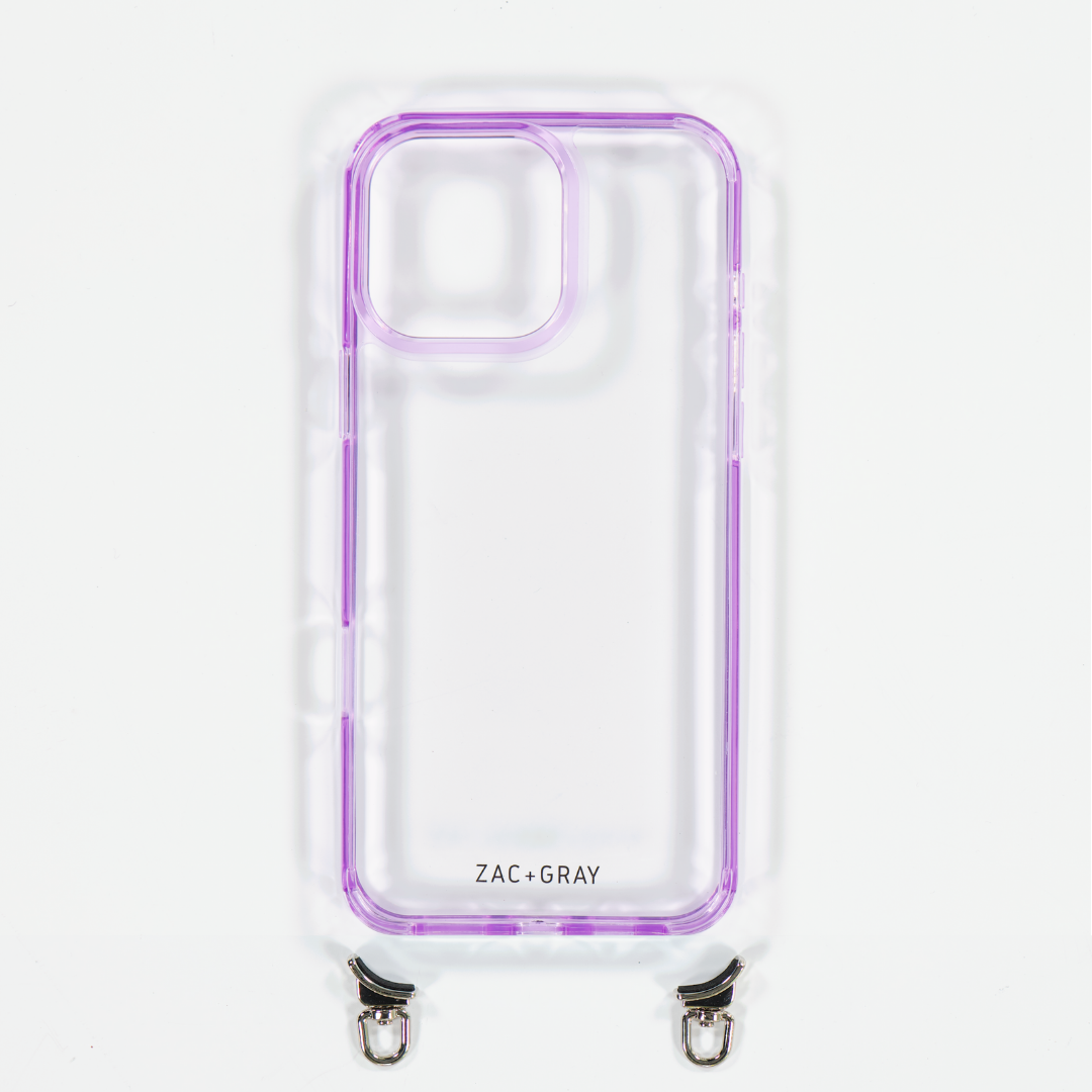 LAVENDER TRANSPARENT CASE WITH STRAP