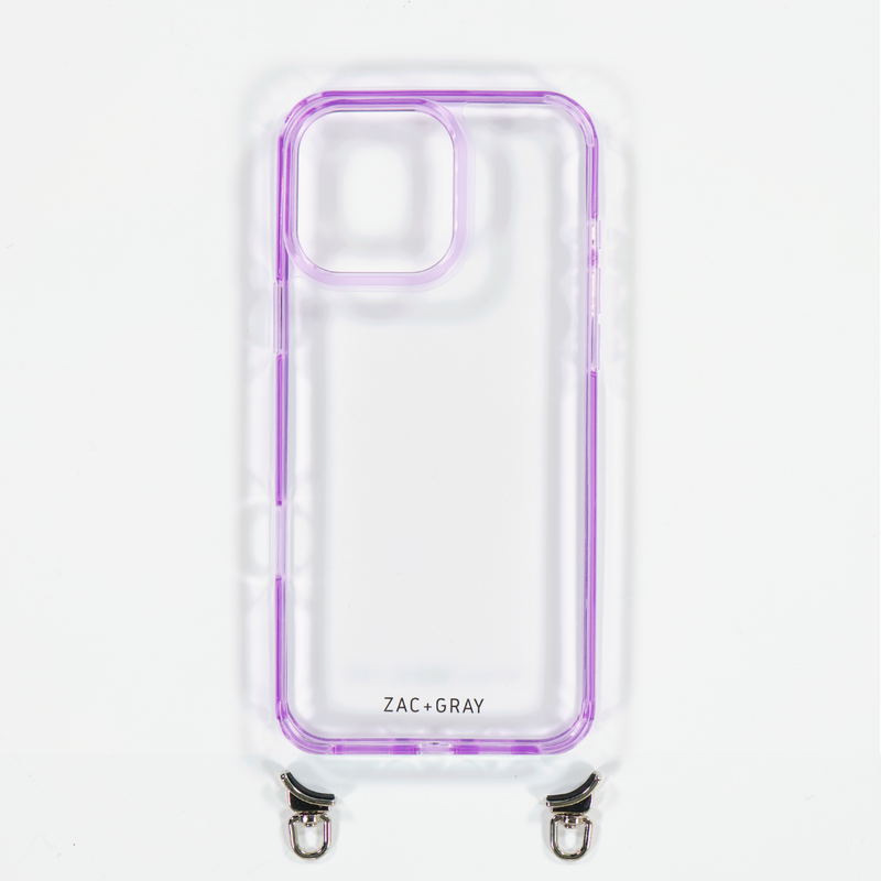 LAVENDER TRANSPARENT CASE WITH STRAP