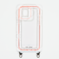 POWDER PINK TRANSPARENT CASE WITH STRAP