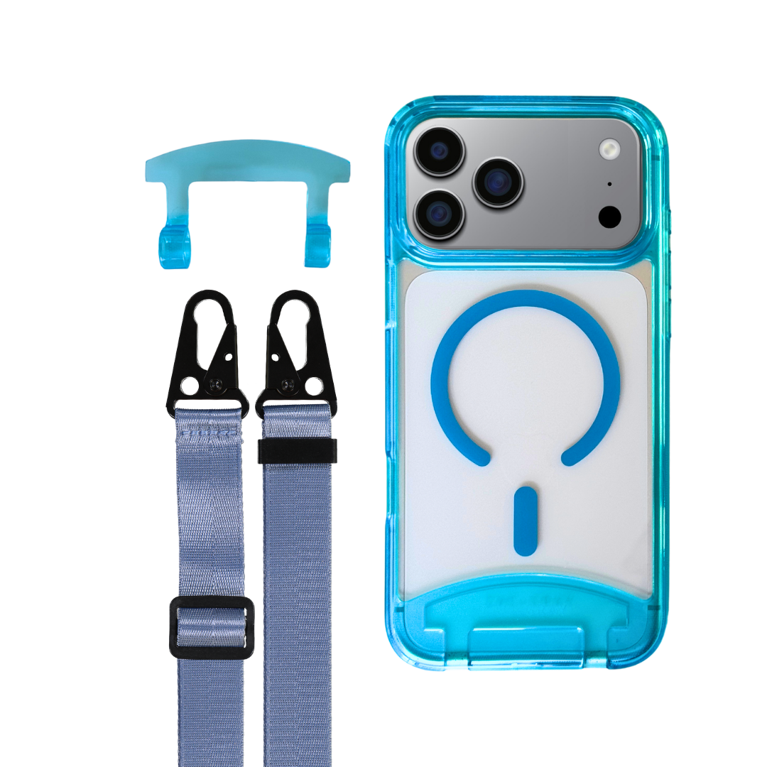 iPhone 17 Pro AQUAMARINE TRANSPARENT CASE + STRAP