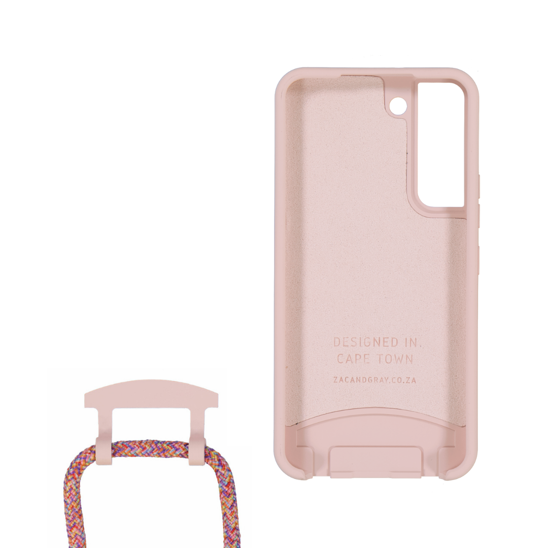 Samsung S21 ROSÉ PINK CASE + RAINBOW RED CORD