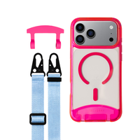 iPhone 17 Pro HOT PINK TRANSPARENT CASE + STRAP