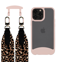 iPhone 12 and 12 Pro FROSTED ROSÉ PINK CASE + PATTERNED STRAP