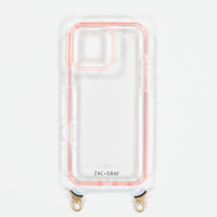 POWDER PINK TRANSPARENT CASE WITH STRAP