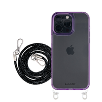 iPhone 15 Pro Max LAVENDER TRANSPARENT CASE + CRYSTAL CORD