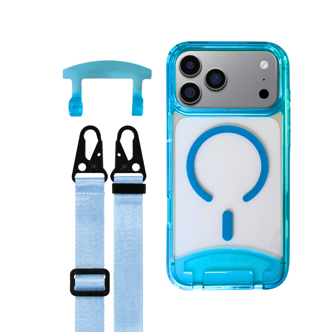 iPhone 17 Pro AQUAMARINE TRANSPARENT CASE + STRAP