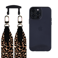 iPhone 13 Pro FROSTED MIDNIGHT BLACK CASE + PATTERNED STRAP