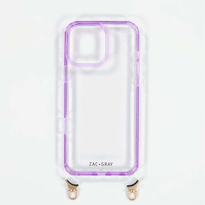 LAVENDER TRANSPARENT CASE WITH STRAP