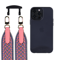 iPhone 13 Pro FROSTED MIDNIGHT BLACK CASE + PATTERNED STRAP