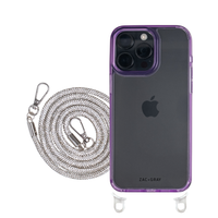 iPhone 15 Pro Max LAVENDER TRANSPARENT CASE + CRYSTAL CORD