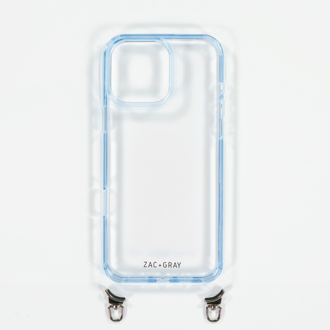 SKY BLUE TRANSPARENT CASE WITH STRAP