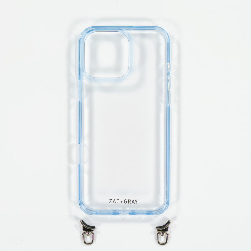 SKY BLUE TRANSPARENT CASE WITH STRAP