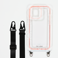 POWDER PINK TRANSPARENT CASE WITH STRAP