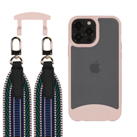 iPhone 12 and 12 Pro FROSTED ROSÉ PINK CASE + PATTERNED STRAP