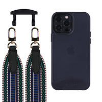 iPhone 13 Pro FROSTED MIDNIGHT BLACK CASE + PATTERNED STRAP