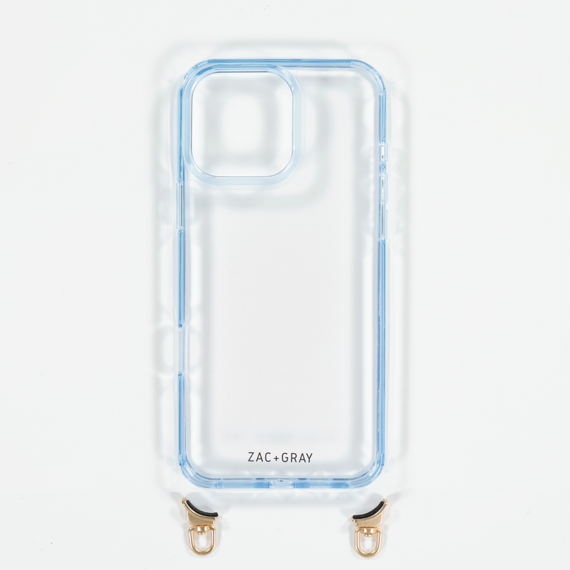 SKY BLUE TRANSPARENT CASE WITH STRAP