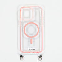 POWDER PINK TRANSPARENT CASE WITH STRAP - MAGSAFE