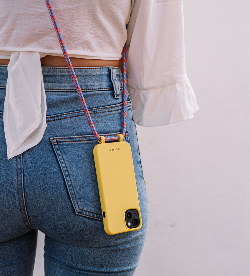 iPhone 13 mini SUNSHINE YELLOW CASE + CORAL REEF CORD