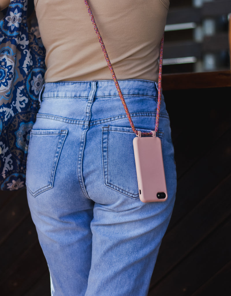 iPhone 13 Pro Max ROSÉ PINK CASE + RAINBOW RED CORD