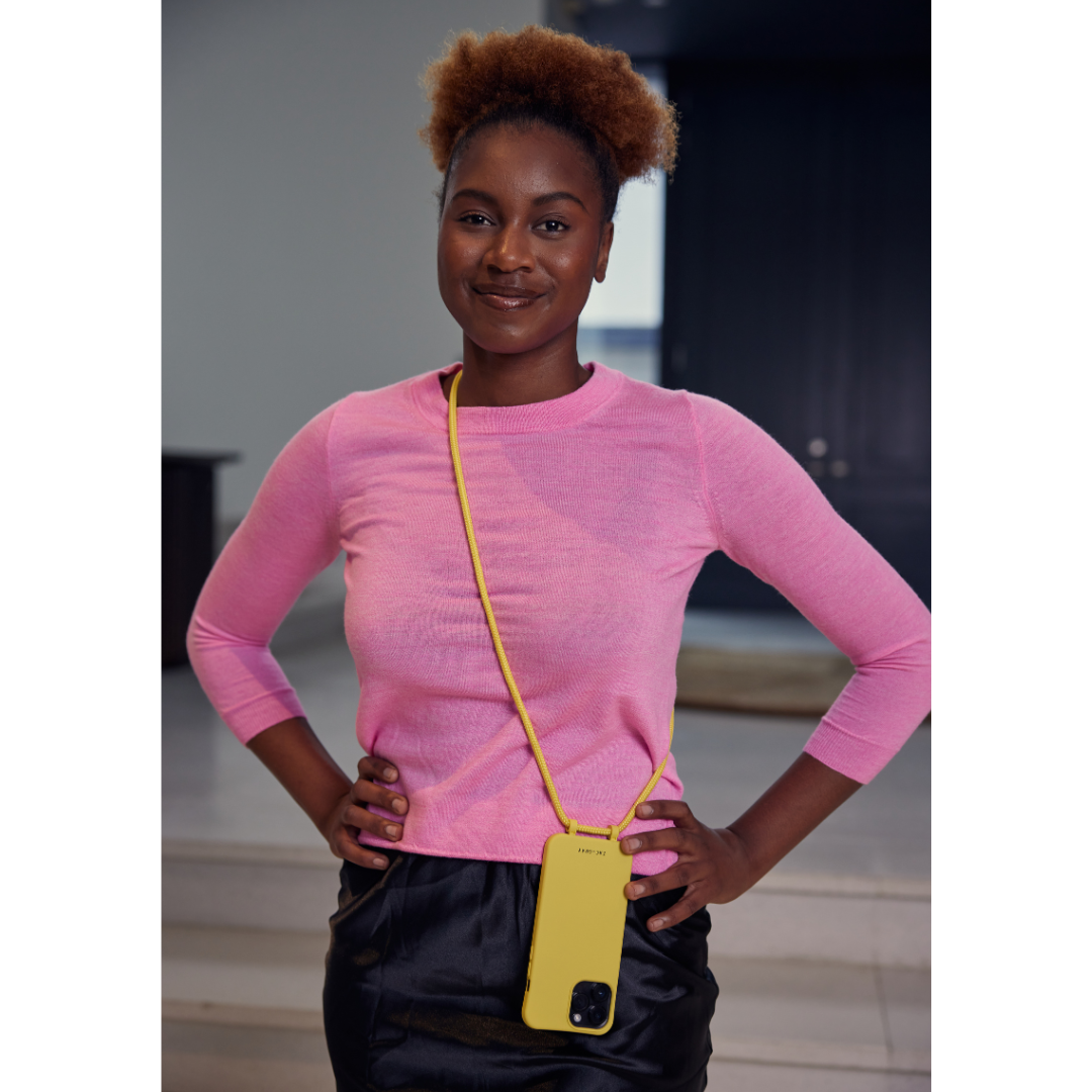 iPhone 6 / 6s / 7 / 8 / SE (2020 & 2022) SUNSHINE YELLOW CASE + CRYSTAL CORD