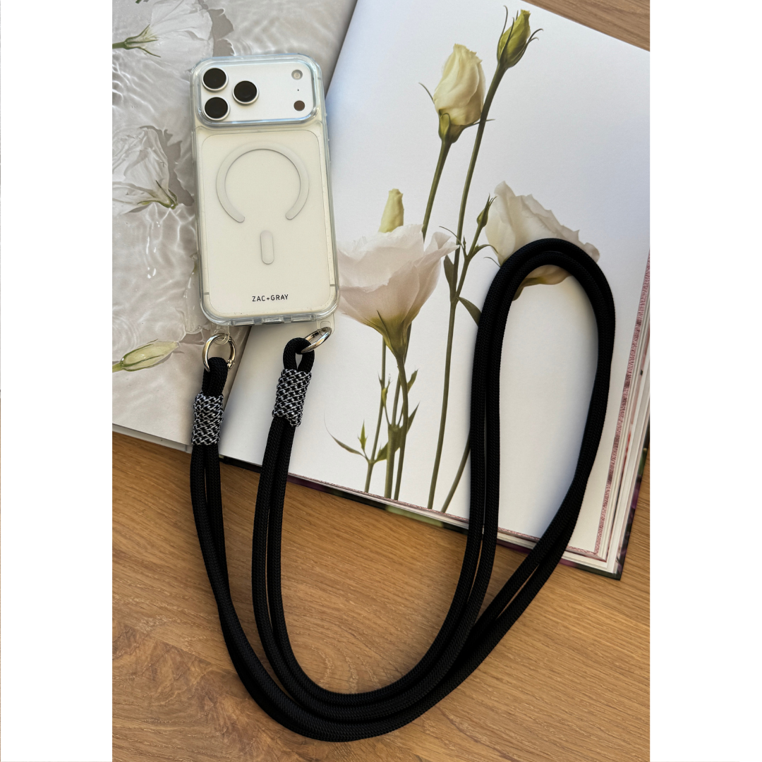 iPhone 17 CRYSTAL CLEAR TRANSPARENT CASE + KNOTTED CORD