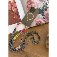 iPhone 16 Plus POWDER PINK TRANSPARENT CASE + KNOTTED CORD