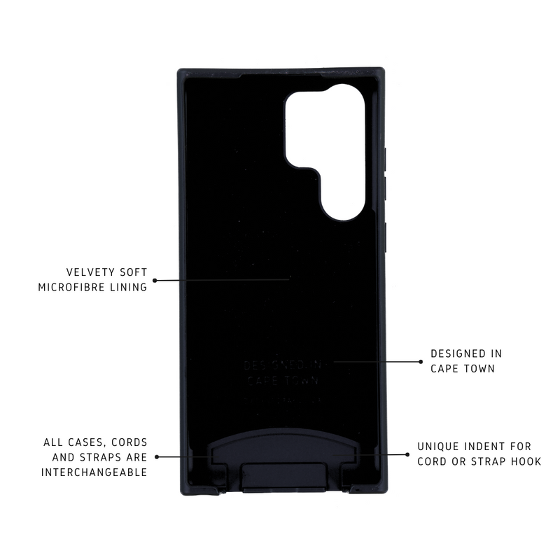Samsung S23 Ultra MIDNIGHT BLACK CASE + GLACIER CORD