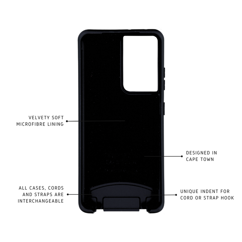 Samsung S21 Ultra MIDNIGHT BLACK CASE + FOREST CORD