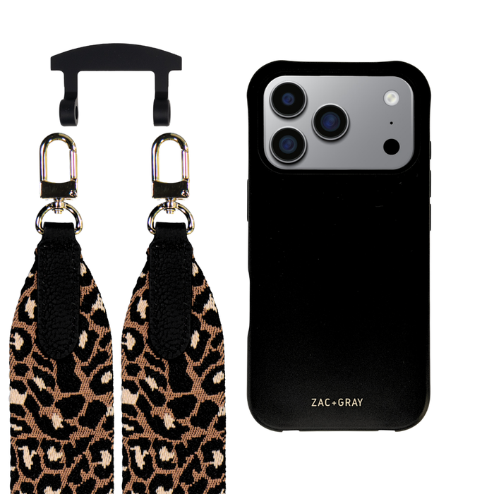 iPhone 17 Pro Max MIDNIGHT BLACK CASE + PATTERNED STRAP