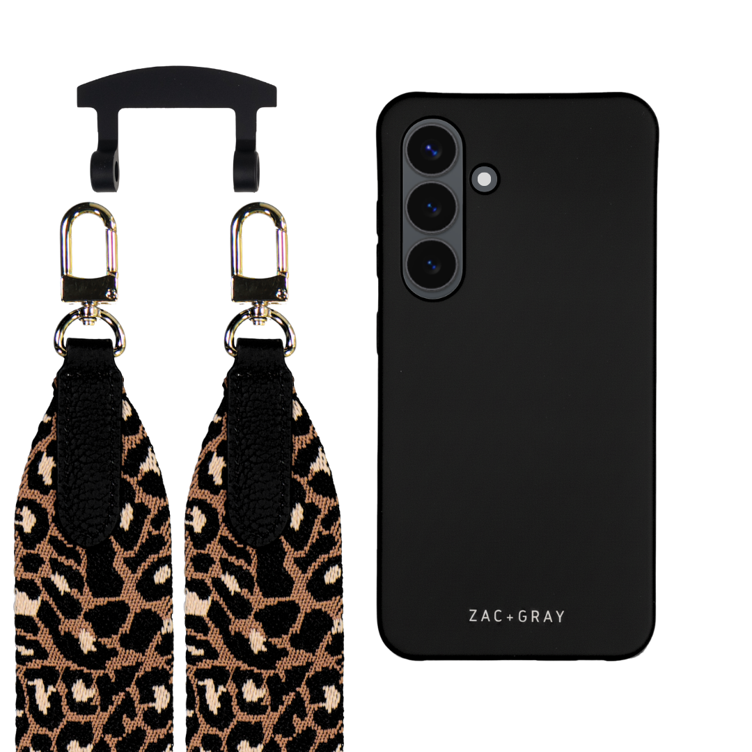 Samsung S24 MIDNIGHT BLACK CASE + PATTERNED STRAP