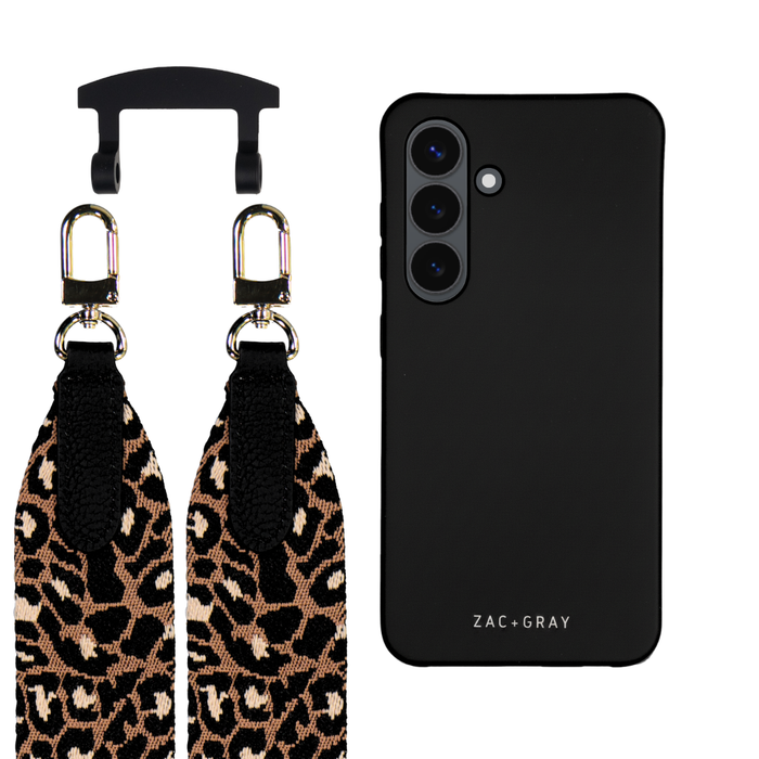 Samsung S26 MIDNIGHT BLACK CASE + PATTERNED STRAP