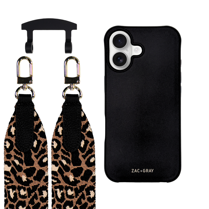 iPhone 17 MIDNIGHT BLACK CASE + PATTERNED STRAP