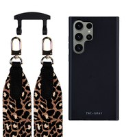 Samsung S25 Ultra MIDNIGHT BLACK CASE + PATTERNED STRAP