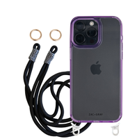 iPhone 14 Plus and 15 Plus LAVENDER TRANSPARENT CASE + KNOTTED CORD